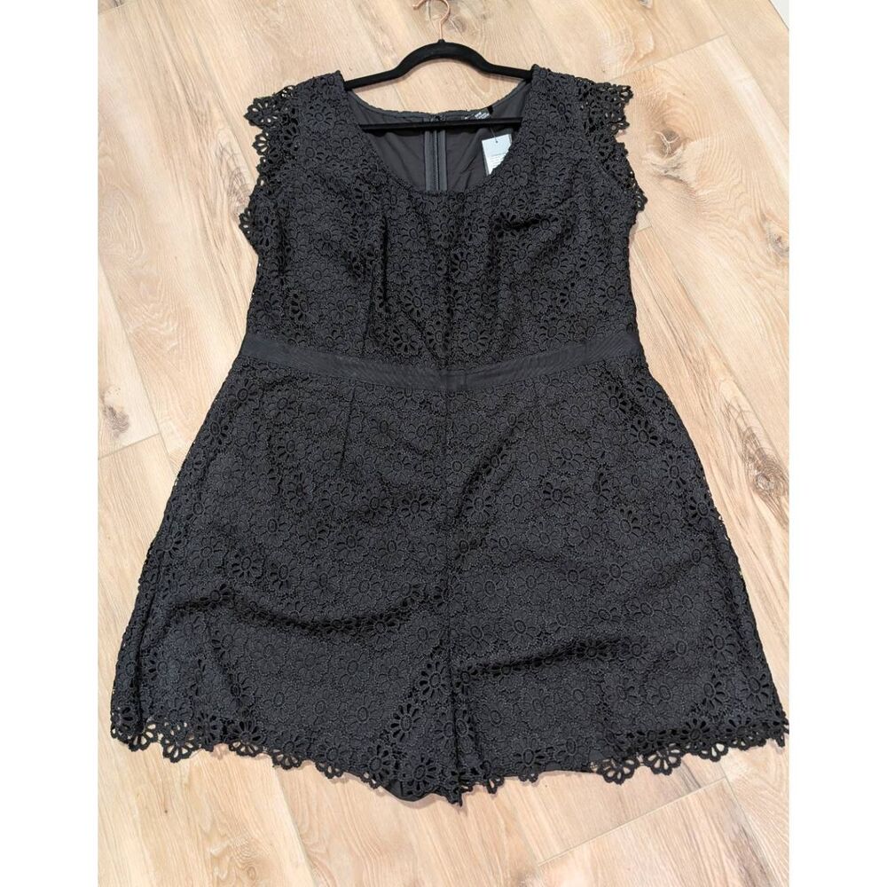 City Chic Playsuit Lace Vibe Romper Black Women's Plus 18 1XL Boho Festival BNWT - Picture 3 of 14